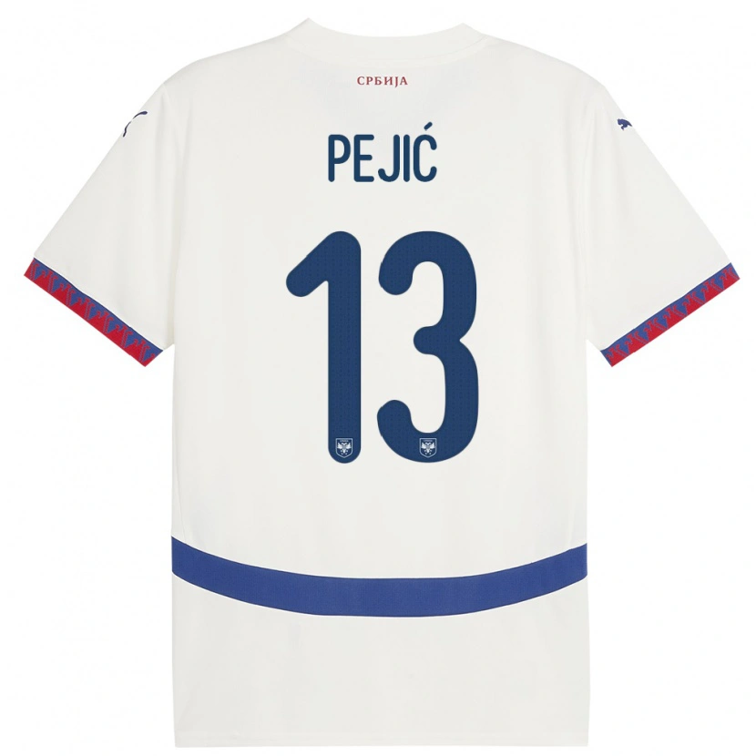 Danxen Dámské Srbsko Danilo Pejić #13 Bílý Daleko Hráčské Dresy 24-26 Dres