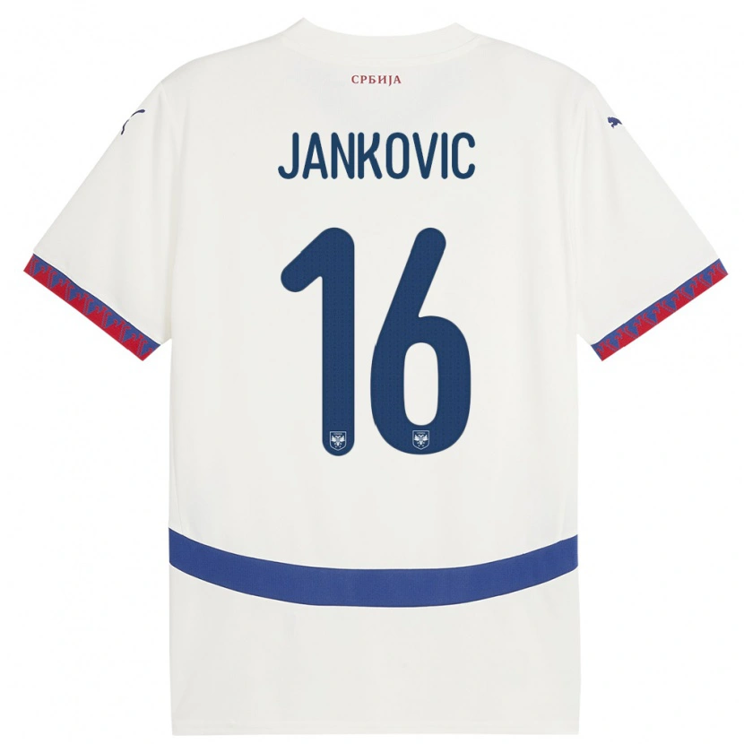 Danxen Dámské Srbsko Dimitrije Jankovic #16 Bílý Daleko Hráčské Dresy 24-26 Dres