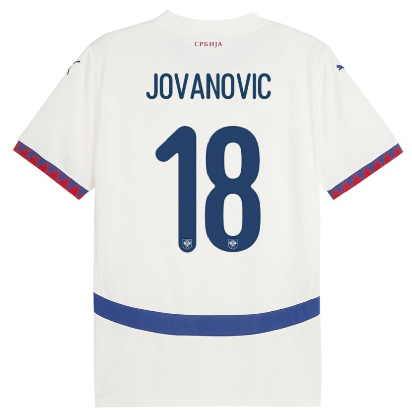 Danxen Dámské Srbsko Dusan Jovanovic #18 Bílý Daleko Hráčské Dresy 24-26 Dres