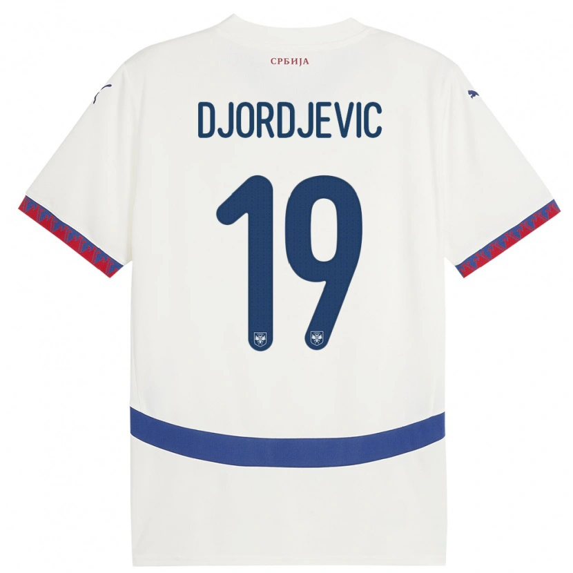 Danxen Dámské Srbsko Luka Djordjevic #19 Bílý Daleko Hráčské Dresy 24-26 Dres
