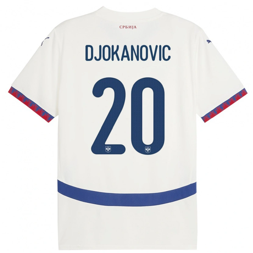 Danxen Dámské Srbsko Damjan Djokanovic #20 Bílý Daleko Hráčské Dresy 24-26 Dres