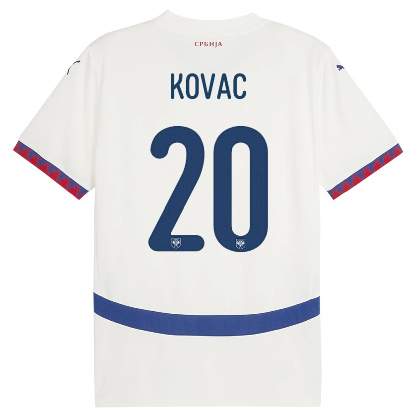 Danxen Dámské Srbsko Danilo Kovac #20 Bílý Daleko Hráčské Dresy 24-26 Dres