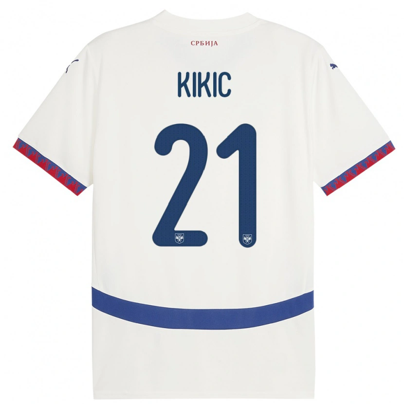 Danxen Dámské Srbsko Uros Kikic #21 Bílý Daleko Hráčské Dresy 24-26 Dres