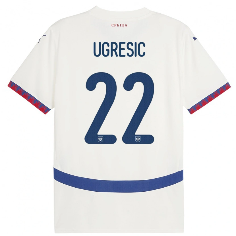 Danxen Dámské Srbsko Ognjen Ugresic #22 Bílý Daleko Hráčské Dresy 24-26 Dres
