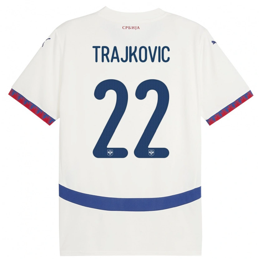 Danxen Dámské Srbsko Aleksa Trajkovic #22 Bílý Daleko Hráčské Dresy 24-26 Dres