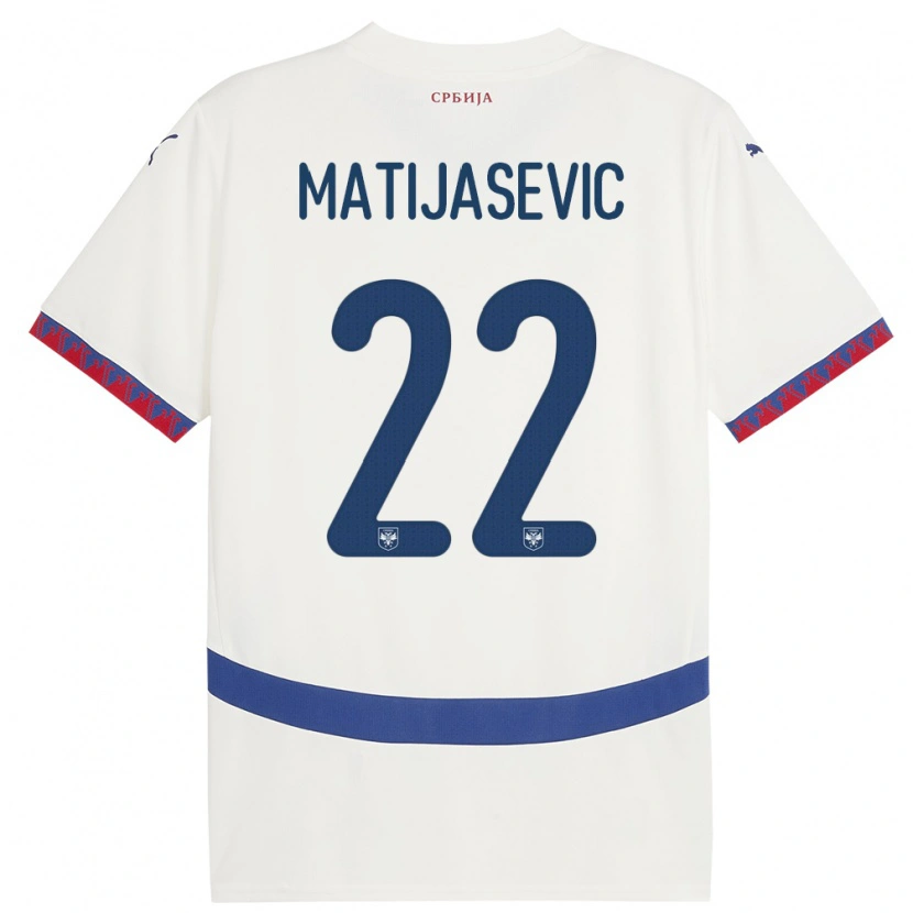 Danxen Dámské Srbsko Filip Matijasevic #22 Bílý Daleko Hráčské Dresy 24-26 Dres
