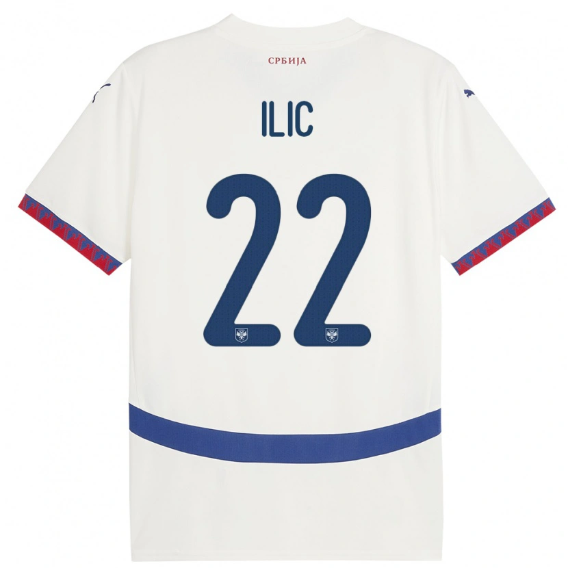 Danxen Dámské Srbsko Pavle Ilic #22 Bílý Daleko Hráčské Dresy 24-26 Dres