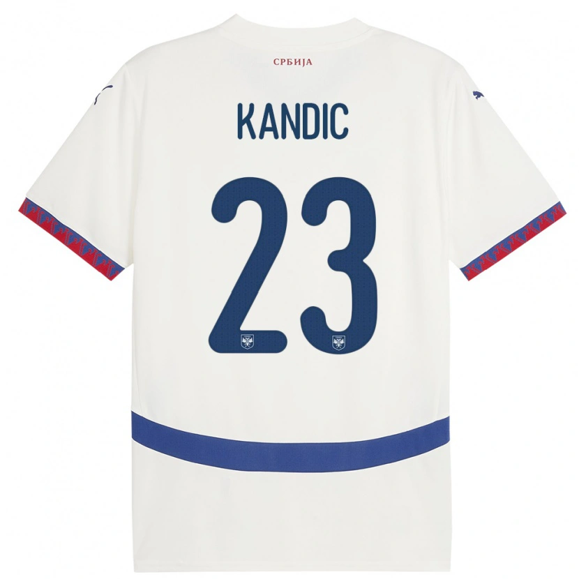 Danxen Dámské Srbsko Marko Kandic #23 Bílý Daleko Hráčské Dresy 24-26 Dres