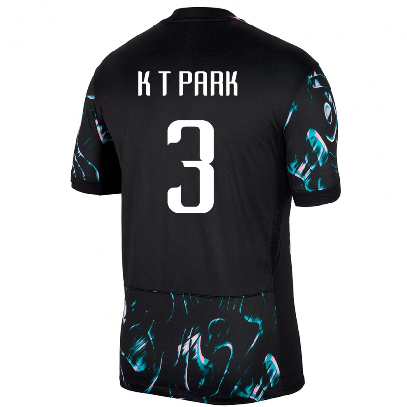 Danxen Dámské Jižní Korea Kyeong-Taek Park #3 Černý Daleko Hráčské Dresy 24-26 Dres