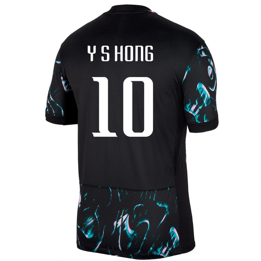Danxen Dámské Jižní Korea Yun-Sang Hong #10 Černý Daleko Hráčské Dresy 24-26 Dres
