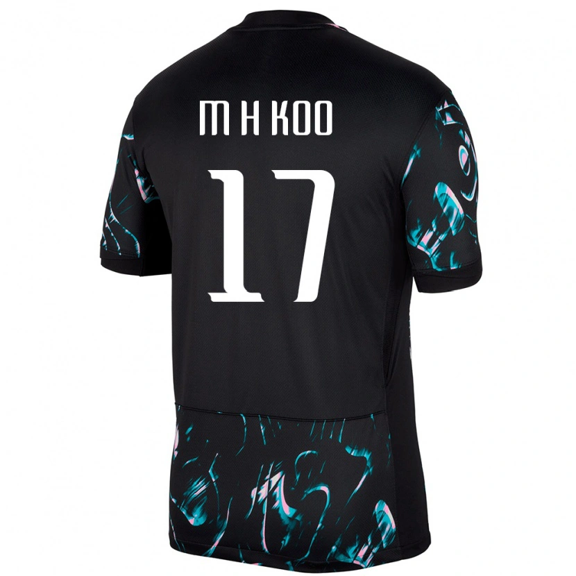 Danxen Dámské Jižní Korea Hun-Min Koo #17 Černý Daleko Hráčské Dresy 24-26 Dres