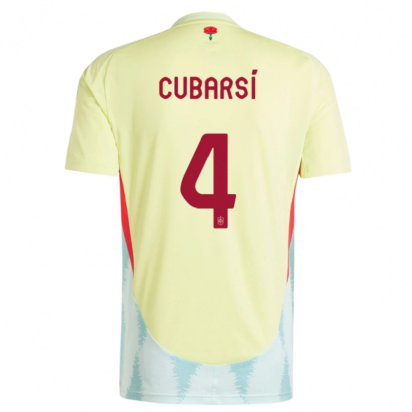 Danxen Dámské Španělsko Pau Cubarsí #4 Žlutá Daleko Hráčské Dresy 24-26 Dres