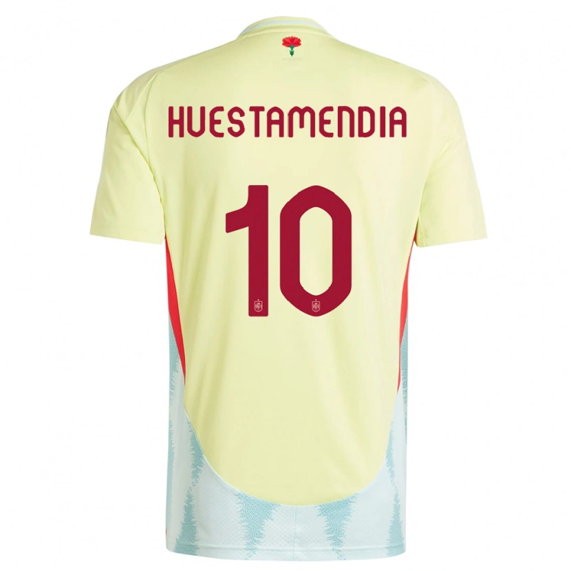 Danxen Dámské Španělsko Peio Huestamendia #10 Žlutá Daleko Hráčské Dresy 24-26 Dres