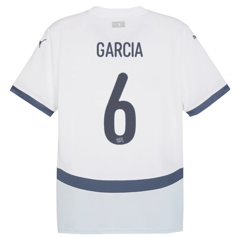 Danxen Dámské Švýcarsko Ulisses Garcia #6 Bílý Daleko Hráčské Dresy 24-26 Dres