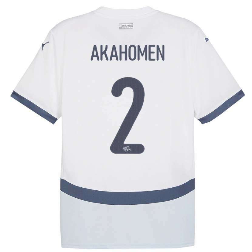 Danxen Dámské Švýcarsko Marvin Akahomen #2 Bílý Daleko Hráčské Dresy 24-26 Dres