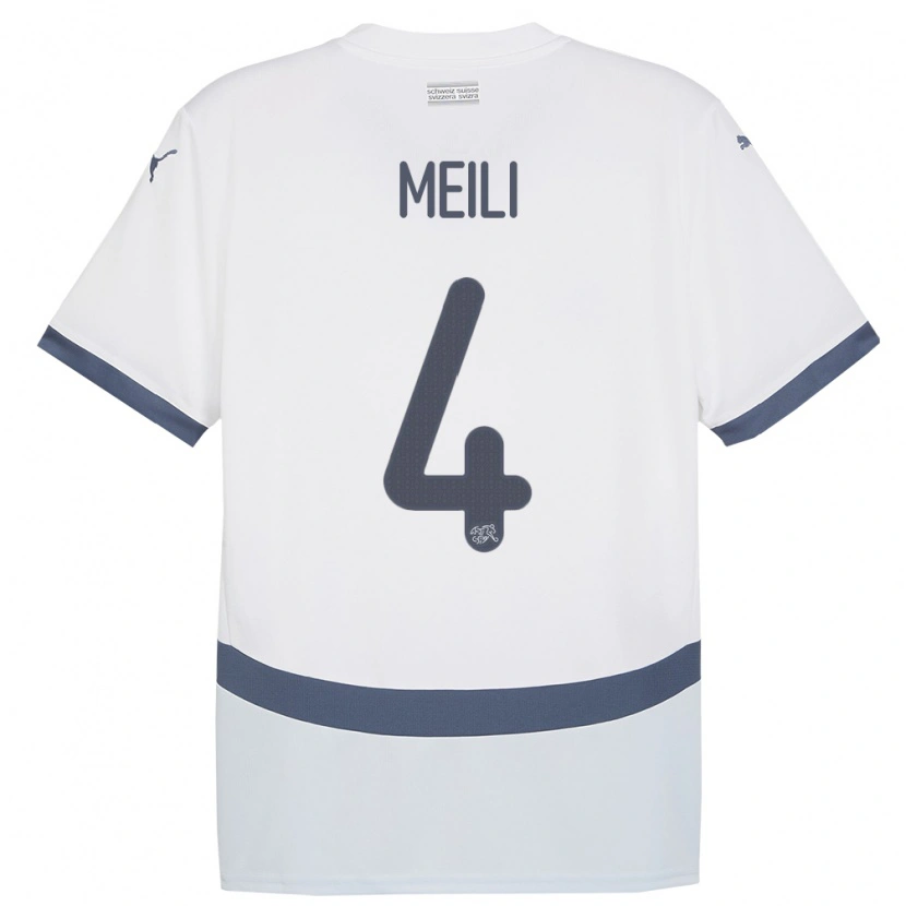 Danxen Dámské Švýcarsko Ezequiel Meili #4 Bílý Daleko Hráčské Dresy 24-26 Dres