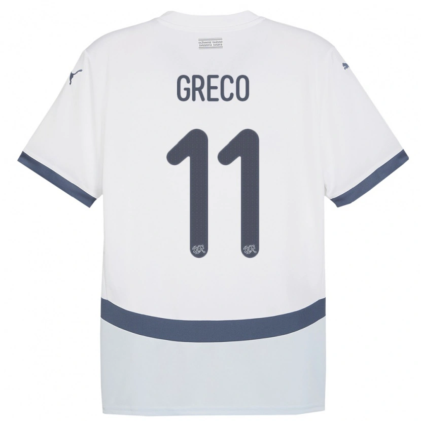 Danxen Dámské Švýcarsko Mario Greco #11 Bílý Daleko Hráčské Dresy 24-26 Dres