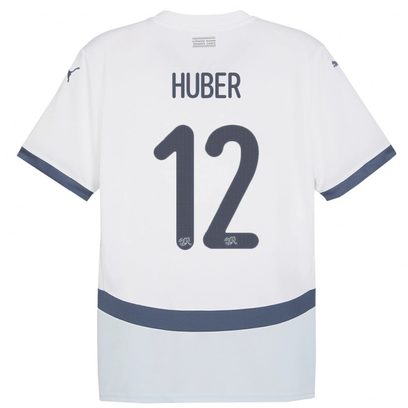 Danxen Dámské Švýcarsko Silas Huber #12 Bílý Daleko Hráčské Dresy 24-26 Dres