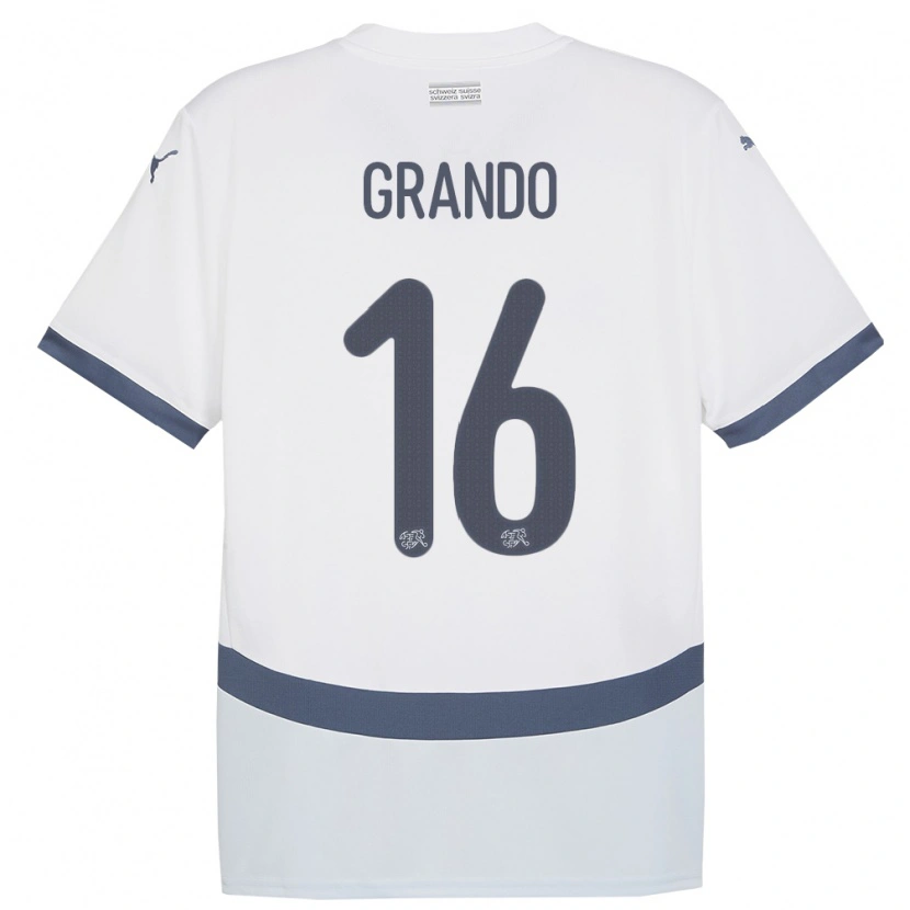 Danxen Dámské Švýcarsko Leon Grando #16 Bílý Daleko Hráčské Dresy 24-26 Dres