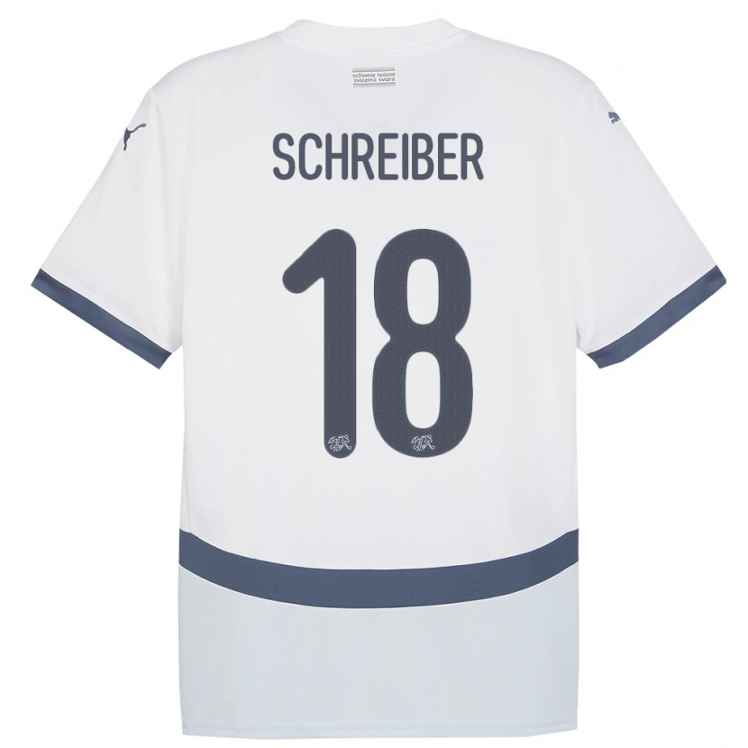 Danxen Dámské Švýcarsko Loris Schreiber #18 Bílý Daleko Hráčské Dresy 24-26 Dres