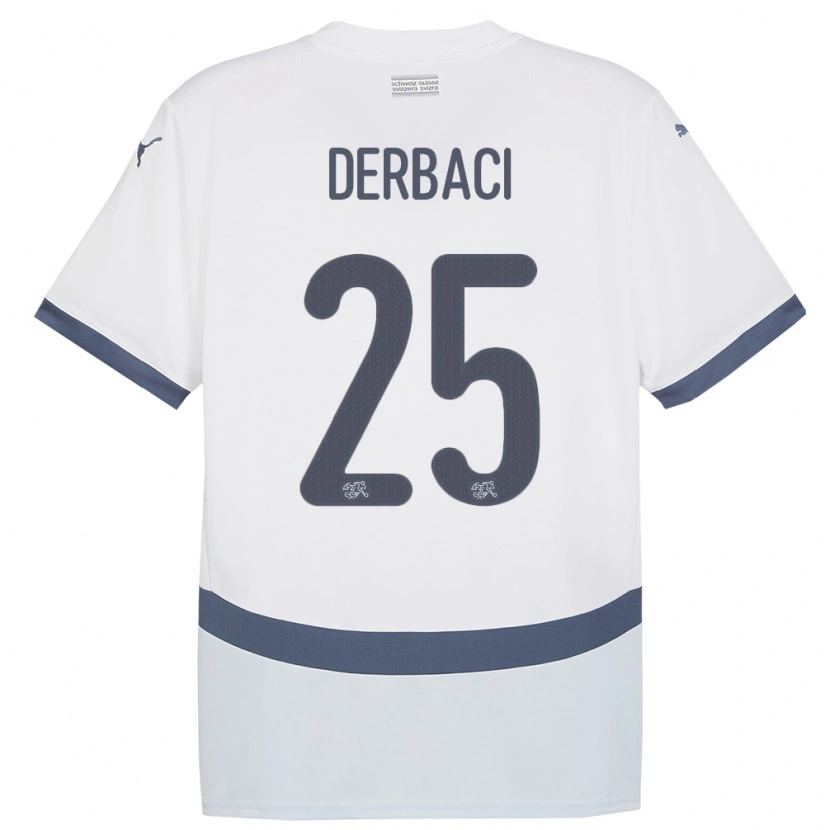 Danxen Dámské Švýcarsko Dorian Derbaci #25 Bílý Daleko Hráčské Dresy 24-26 Dres