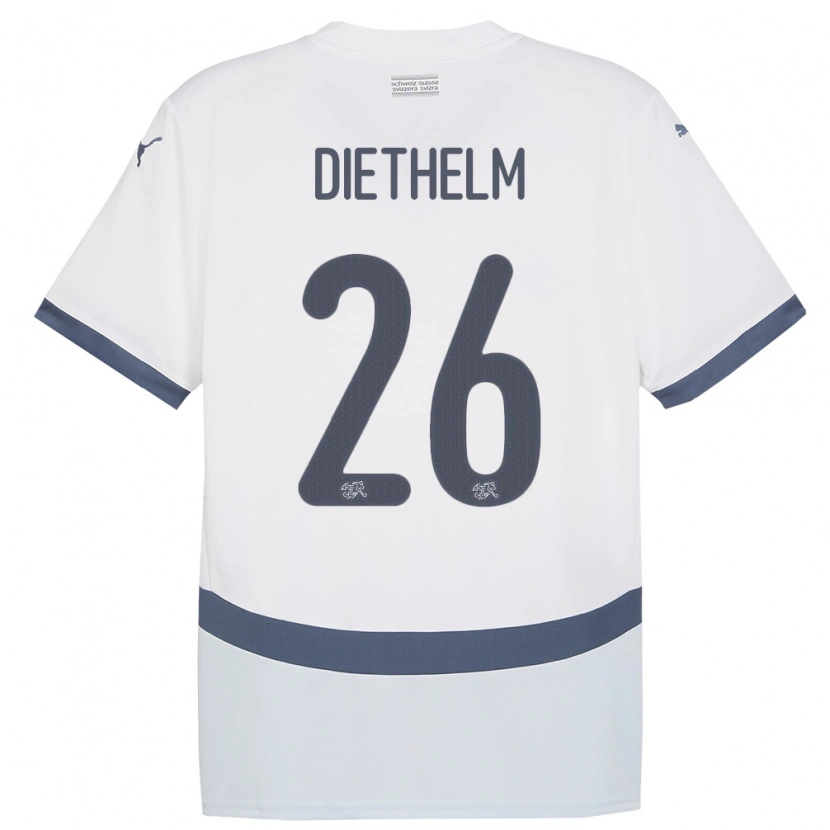 Danxen Dámské Švýcarsko Thierry Diethelm #26 Bílý Daleko Hráčské Dresy 24-26 Dres