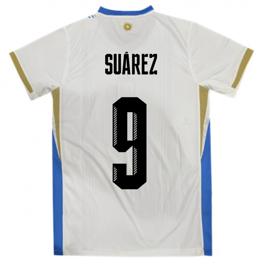 Danxen Dámské Uruguay Luis Suarez #9 Bílá Modrá Daleko Hráčské Dresy 24-26 Dres