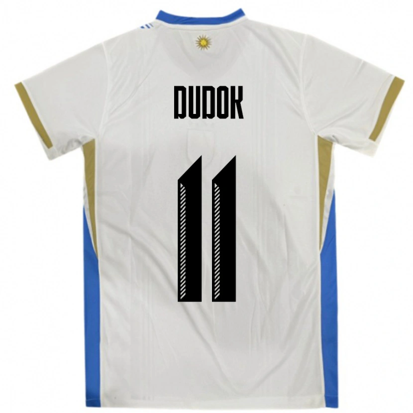 Danxen Dámské Uruguay Rodrigo Dudok #11 Bílá Modrá Daleko Hráčské Dresy 24-26 Dres