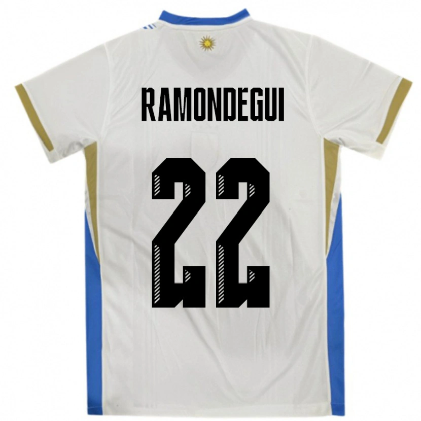 Danxen Dámské Uruguay Sofia Ramondegui #22 Bílá Modrá Daleko Hráčské Dresy 24-26 Dres