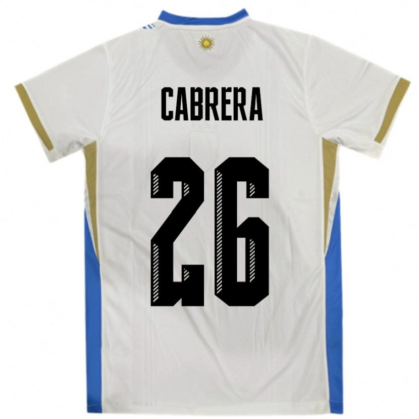 Danxen Dámské Uruguay Leandro Cabrera #26 Bílá Modrá Daleko Hráčské Dresy 24-26 Dres