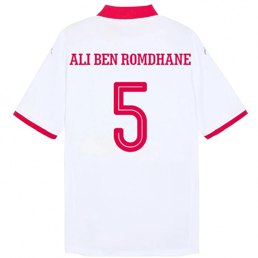 Danxen Dámské Tunisko Mohamed Ali Ben Romdhane #5 Bílý Daleko Hráčské Dresy 24-26 Dres