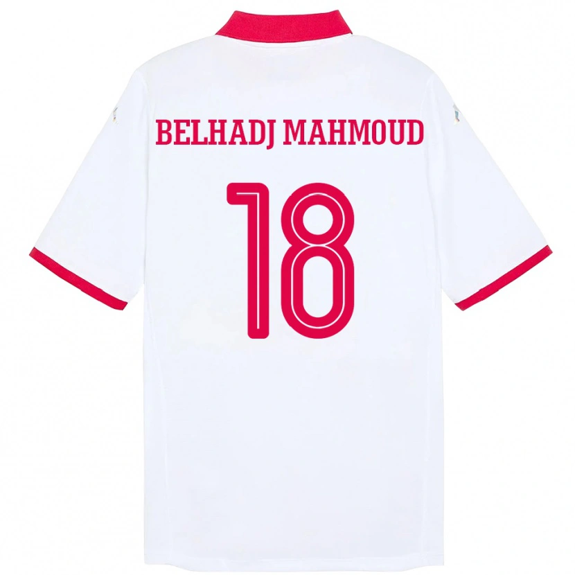 Danxen Dámské Tunisko Mohamed Belhadj Mahmoud #18 Bílý Daleko Hráčské Dresy 24-26 Dres