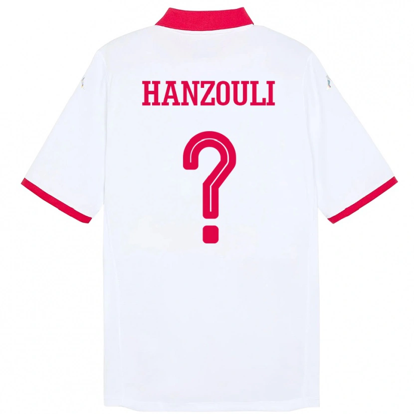 Danxen Dámské Tunisko Oussema Hanzouli #0 Bílý Daleko Hráčské Dresy 24-26 Dres