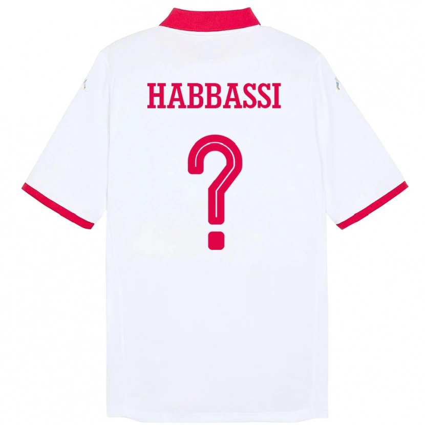 Danxen Dámské Tunisko Achref Habbassi #0 Bílý Daleko Hráčské Dresy 24-26 Dres