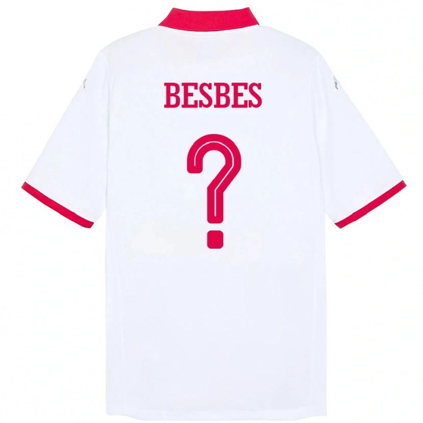 Danxen Dámské Tunisko Rayen Besbes #0 Bílý Daleko Hráčské Dresy 24-26 Dres