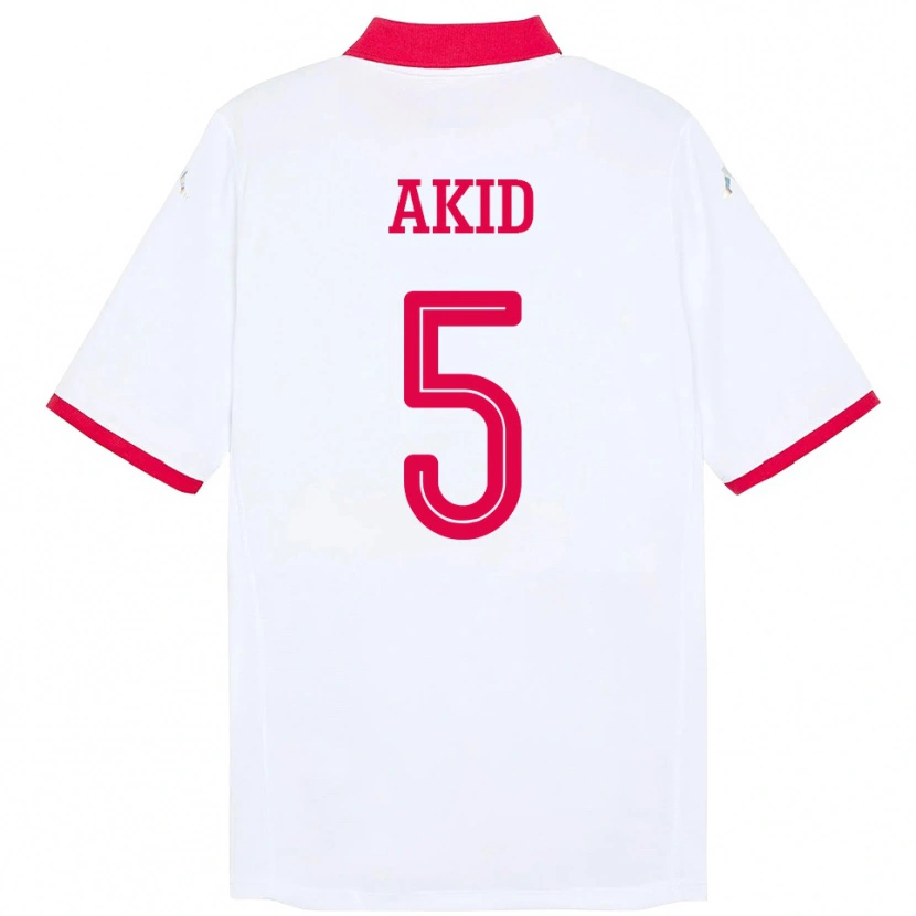 Danxen Dámské Tunisko Abdessalem Akid #5 Bílý Daleko Hráčské Dresy 24-26 Dres