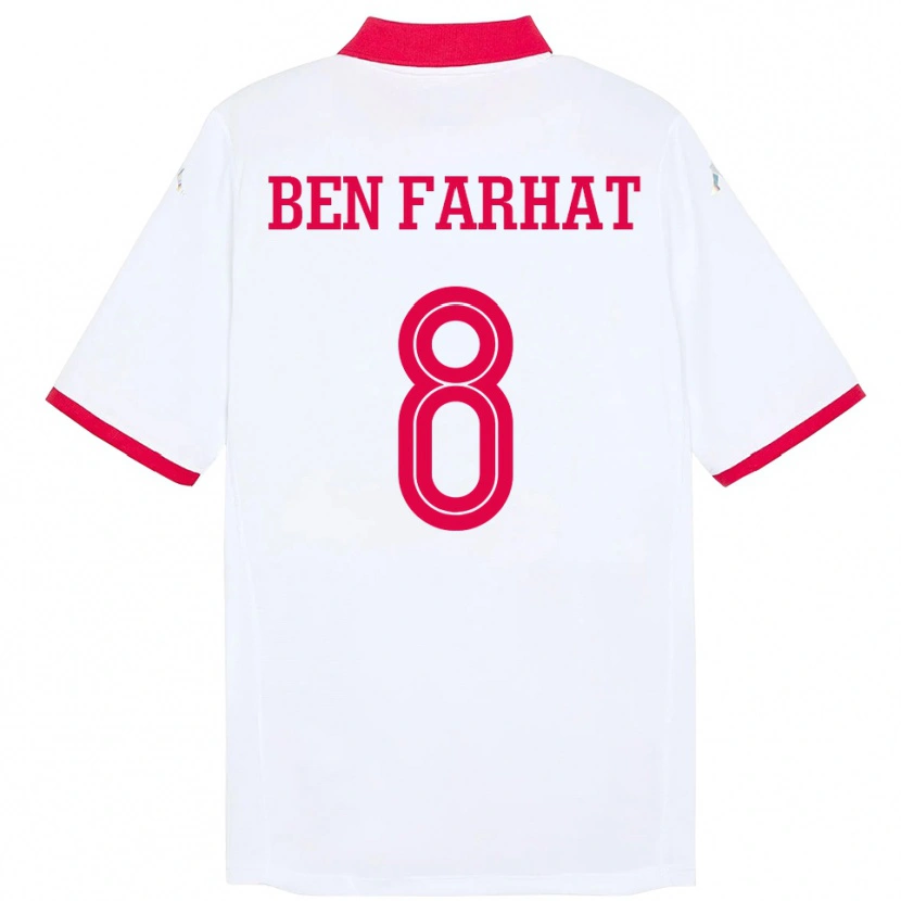 Danxen Dámské Tunisko Louey Ben Farhat #8 Bílý Daleko Hráčské Dresy 24-26 Dres