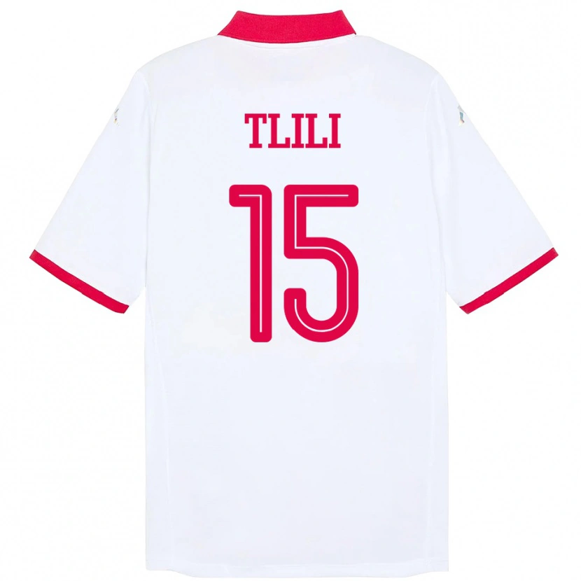 Danxen Dámské Tunisko Mehdi Tlili #15 Bílý Daleko Hráčské Dresy 24-26 Dres