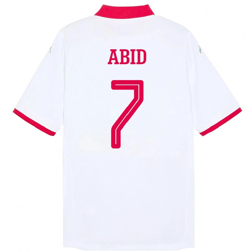 Danxen Dámské Tunisko Aziz Abid #7 Bílý Daleko Hráčské Dresy 24-26 Dres