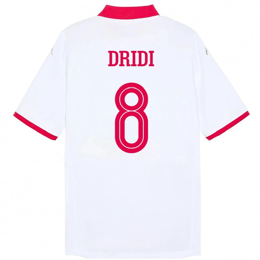 Danxen Dámské Tunisko Yassine Dridi #8 Bílý Daleko Hráčské Dresy 24-26 Dres