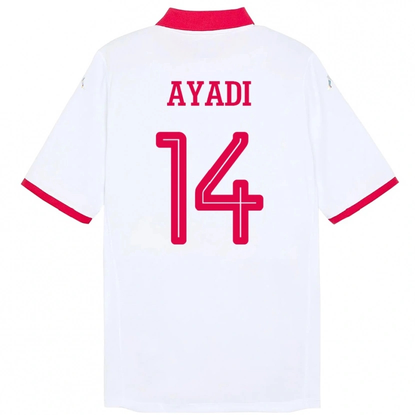 Danxen Dámské Tunisko Ghada Ayadi #14 Bílý Daleko Hráčské Dresy 24-26 Dres