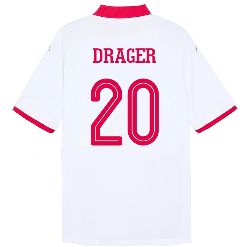 Danxen Dámské Tunisko Mohamed Drager #20 Bílý Daleko Hráčské Dresy 24-26 Dres