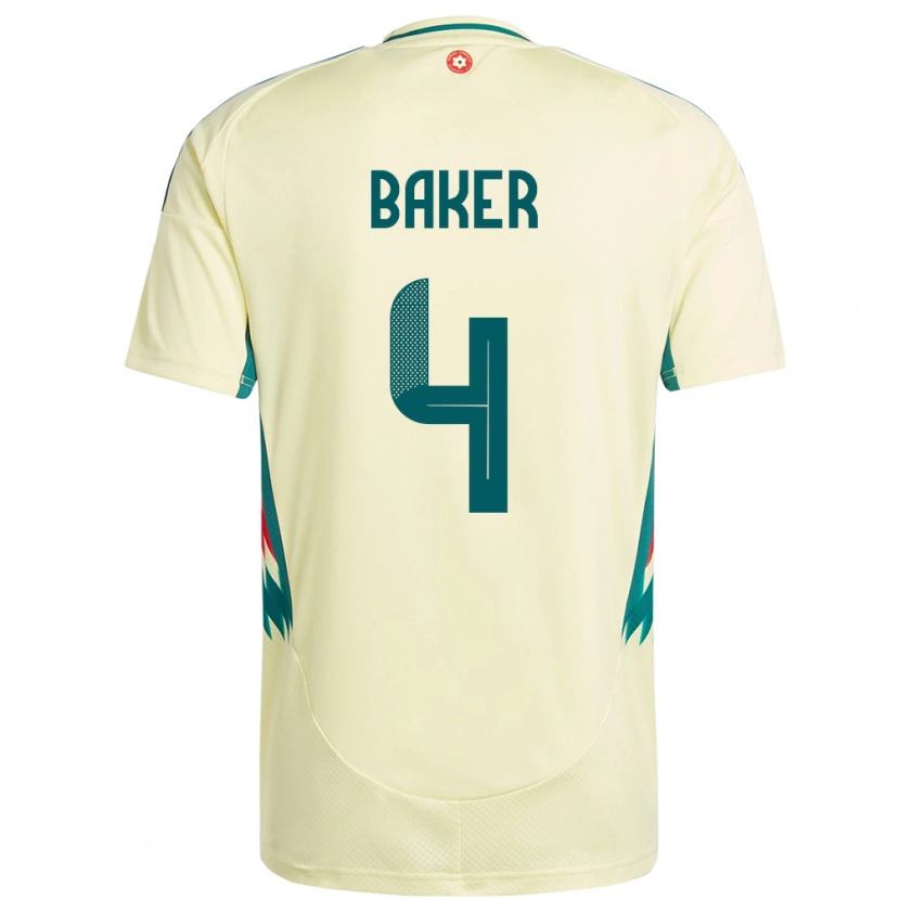 Danxen Dámské Wales Matthew Baker #4 Béžově Žlutá Daleko Hráčské Dresy 24-26 Dres