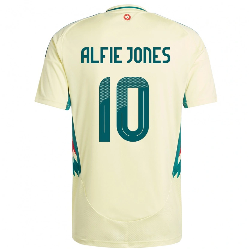 Danxen Dámské Wales Alfie Jones #10 Béžově Žlutá Daleko Hráčské Dresy 24-26 Dres