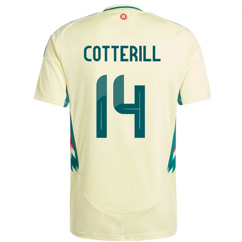 Danxen Dámské Wales Joel Cotterill #14 Béžově Žlutá Daleko Hráčské Dresy 24-26 Dres