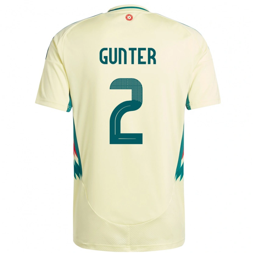 Danxen Dámské Wales Chris Gunter #2 Béžově Žlutá Daleko Hráčské Dresy 24-26 Dres