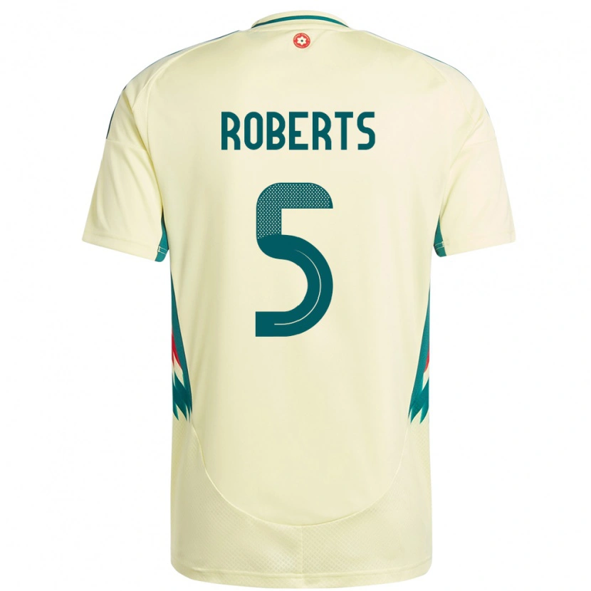 Danxen Dámské Wales Rhiannon Roberts #5 Béžově Žlutá Daleko Hráčské Dresy 24-26 Dres