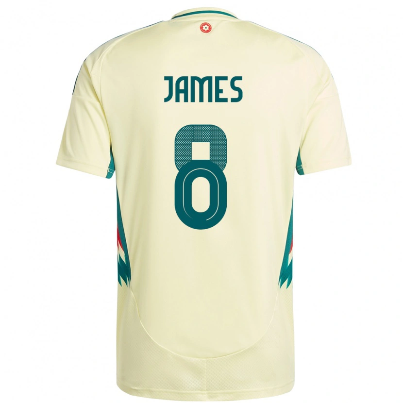 Danxen Dámské Wales Angharad James #8 Béžově Žlutá Daleko Hráčské Dresy 24-26 Dres
