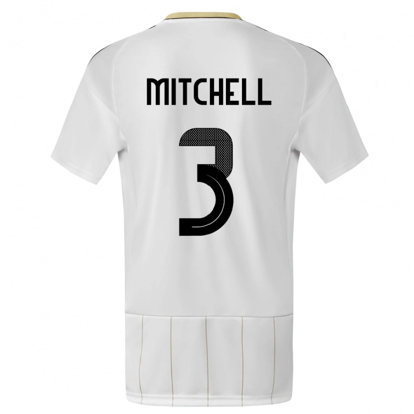 Danxen Dámské Kostarika Jeyland Mitchell #3 Bílý Daleko Hráčské Dresy 24-26 Dres