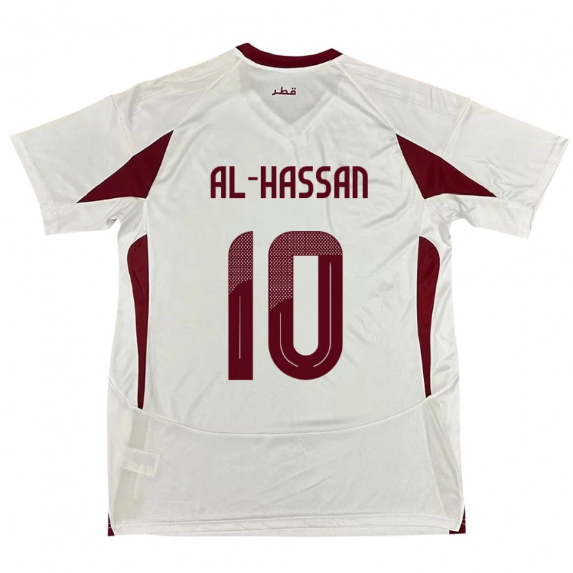 Danxen Dámské Katar Ibrahim Al-Hassan #10 Bílý Daleko Hráčské Dresy 24-26 Dres